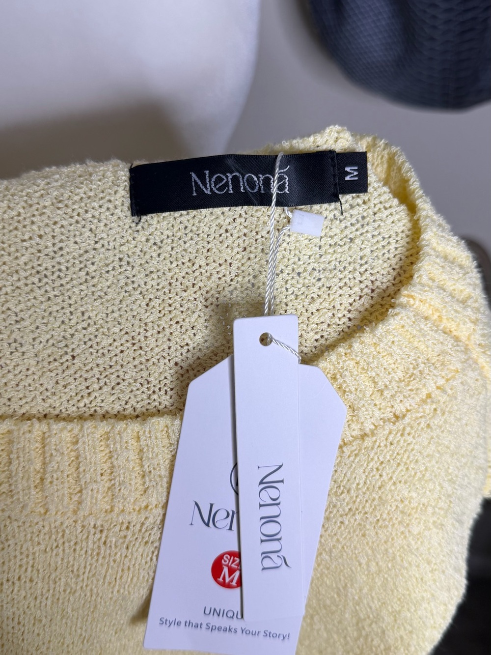 NWT Nenona Soft Knit Sleeveless Sweater/Short Set in Pale Yellow - Size M - Picture 5 of 5